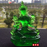 藏传佛教用品 琉璃绿度母 密宗佛像 高12厘米 随身小佛像 结缘价