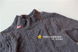 出口外贸日本原单BQ品牌全棉半高领纯棉弹力打底衫长袖T恤