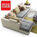 热卖顾家家居 皮布沙发布沙发组合简约现代小户型沙发B001-1