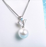 s925纯银天然珍珠苹果项链女士短款日韩版简约锁骨链时尚装配饰品