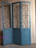 【包邮】厂家直销欧式时尚 铁艺原木结 做旧效果客厅屏风 隔断