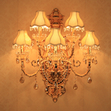 酒店大堂5头金色水晶壁灯  客厅欧式蜡烛壁灯 别墅创意个性壁灯