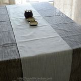 特价 日式简约现代素色 布艺 色织纯色棉麻浅蓝色浅灰色咖色 桌旗