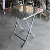 不锈钢桌子餐桌阳台休闲桌子时尚现代不锈钢桌简约多用折叠桌子