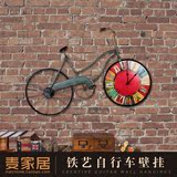 复古怀旧自行车挂钟墙上壁挂咖啡店馆客厅酒吧个性美式铁艺装饰品