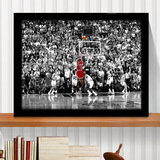 NBA科比乔丹明星海报装饰画现代简约黑白个性挂画怀旧复古墙壁画