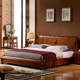 定制皇朝中式实木床柚木双人床1.8米2米2.2米2.4米床实木家具无味