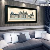 欧式建筑装饰画 客厅沙发背景墙壁挂画卧室书房单幅组合有框画