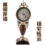 欧式静音纯铜座钟台钟客厅仿古摆钟创意时钟丽声机芯实木时尚钟表