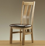 纯实木餐椅全白橡木椅子/书房餐厅家具/玛利亚椅靠弧形背舒适