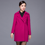 2015正品手工双面羊绒大衣女中长款冬装新款品牌羊毛呢外套A-1593