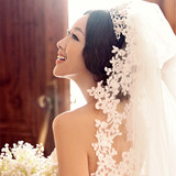新娘头纱超长婚纱头纱软结婚新款蕾丝3米5米10米韩式拖尾头纱
