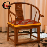 红木家具 鸡翅木圈椅办公椅 榫卯结构实木休闲皇宫围椅 太师椅子