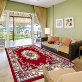 威尔顿机织 客厅卧室欧式古典红色花纹地毯复古印花宫廷风地毯