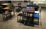 定制美式铁艺实木餐椅复古做旧咖啡厅酒吧桌椅组合靠背电脑休闲椅