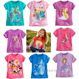 现货Disney/迪士尼 美国正品童装女童 冰雪奇缘索菲亚公主短袖T恤