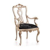 欧式奢华实木雕花意大利进口餐椅梳妆椅书椅香槟金色新古典椅子
