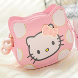 新款日本hello kitty可爱粉色双拉链硬币包 韩版女式凯蒂猫零钱包