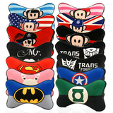 超人蝙蝠侠时尚四季汽车头枕一对装记忆棉卡通护颈大嘴猴内饰用品