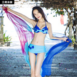 温泉游泳衣女士带钢托三角比基尼三件套新款品牌泳衣时尚韩版泳装