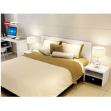 板式床 简约现代 双人床1.8/1.5米 白色烤漆气动高箱床储物床特价