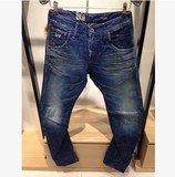 G Star专柜正品代购 男款水洗做旧弯刀牛仔裤 2430562