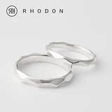rhodon男女款戒指925银指环情侣对戒一对韩版简约食指戒子可刻字