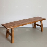 古朴手艺老榆木实木加长凳子原生态自然边长条凳餐椅板凳厂家直销