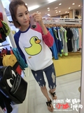 特价【PANCOAT】韩国正品专柜代购 14可爱小黄鸭 拼色卫衣R17U