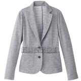 日本原单MUJ*非代购新款无印经典良品女毛圈针织纯棉夹克西装外套
