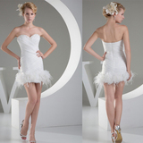 性感包臀短款抹胸心形白色花朵短裙 公司年会演出聚会夜店晚礼服