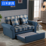 布艺可折叠沙发床1.2米实木小户型两用床1.5懒人双人1.8 可拆洗
