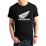 汽车本田HONDA摩托车标志T恤 纯棉男女短袖文化衫 机车摩友衣服