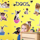 卡通3D立体仿真动物猫咪儿童房装饰画宠物店可爱狗狗墙贴纸幼儿园