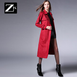 ZK女装2016春冬装新款气质英伦风女式风衣修身显瘦中长款外套女潮