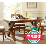 北欧榆木餐桌 创意铁艺办公桌美式乡村餐台复古全实木原木餐桌椅