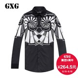 GXG男装衬衣 商场同款 韩版都市男士花色斯文长袖衬衫#61103358