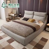 预林氏木业1.8米布艺床储物布床双人床简约现代小户型家具R240