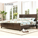纯实木双人床进口红橡木美式1.51.8米实木床美式现代卧室家具
