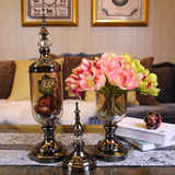 家居客厅家装饰品玻璃花瓶装饰摆件欧式美式样板间样板房摆设