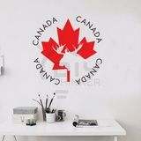 加拿大枫叶地标涂鸦艺术卡通插画防水PVC墙贴纸客厅卧室装饰贴画