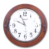 天王星欧式钟表创意实木挂钟客厅12寸静音时尚电子钟现代时钟