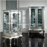 欧式家具新古典酒柜实木香槟银双门玻璃酒柜展示柜酒柜可定做特价