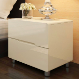 床头柜简约 现代时尚 白色亮光烤漆床头柜 储物柜 整装 特价包邮