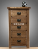 特价欧式实木斗柜橡木现代简约抽屉边柜田园高五抽客厅橡木储藏柜