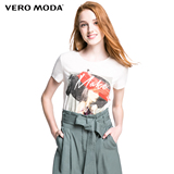 Vero Moda2016秋季新品圆领人物字母印花直筒短袖女T恤|316301524