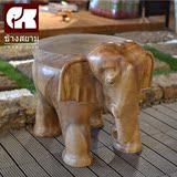 象标 泰国工艺品 实木大象换鞋凳穿鞋凳 客厅庭院装饰摆件