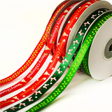 圣诞节 包装用品 1cm*22m 红色 圣诞快乐 丝带 彩带 缎带