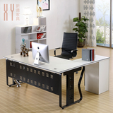 简约现代主管桌 大班台 经理桌 单人位桌椅组合 黑白搭配办公桌