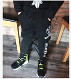 2014韩国冬季新款字母加绒真两件 假两件短裤+打底裤男童
